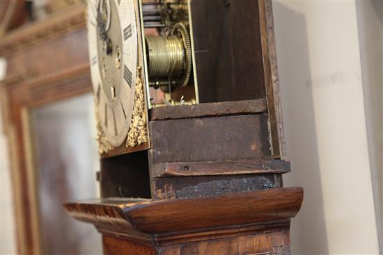 Thomas Taylor of Holborn. A late 17th century walnut and floral marquetry eight day longcase clock, H.6ft 9in.